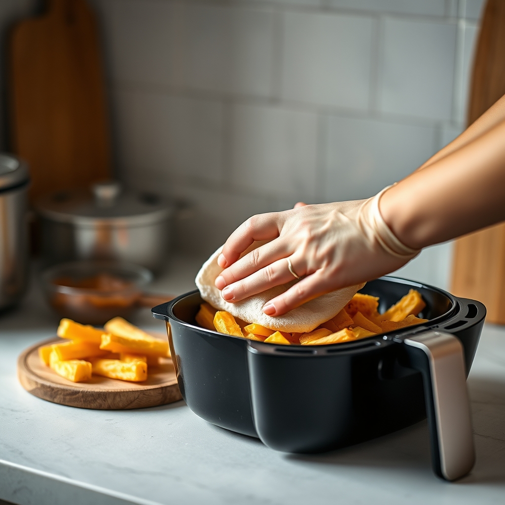 Nettoyage de la résistance et de la turbine : le geste que tout le monde oublie — Comment nettoyer un airfryer sans abîm
